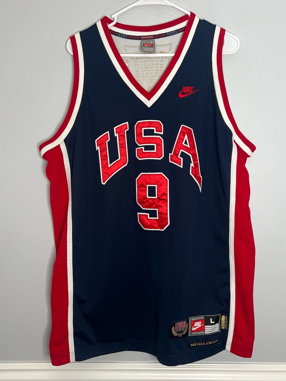 Michael Jordan Jersey Team USA 1984 Olympics Mens Large Blue Nike Vintage Y2K